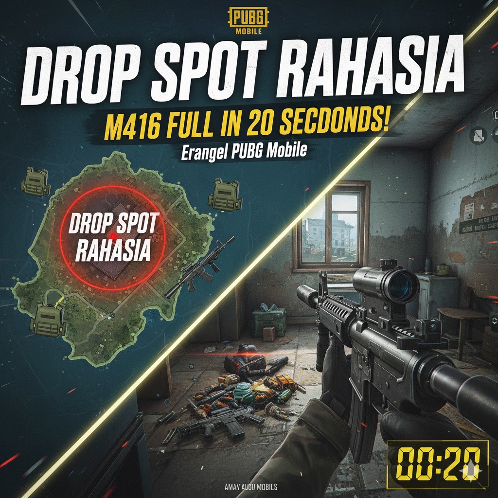 Drop Spot Rahasia Erangel PUBG Mobile: Loot M416 Full dalam 20 Detik!