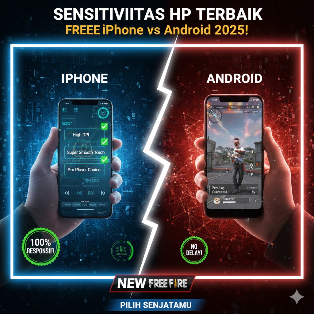 Sensitivitas HP Terbaik Free Fire iPhone vs Android 2025!