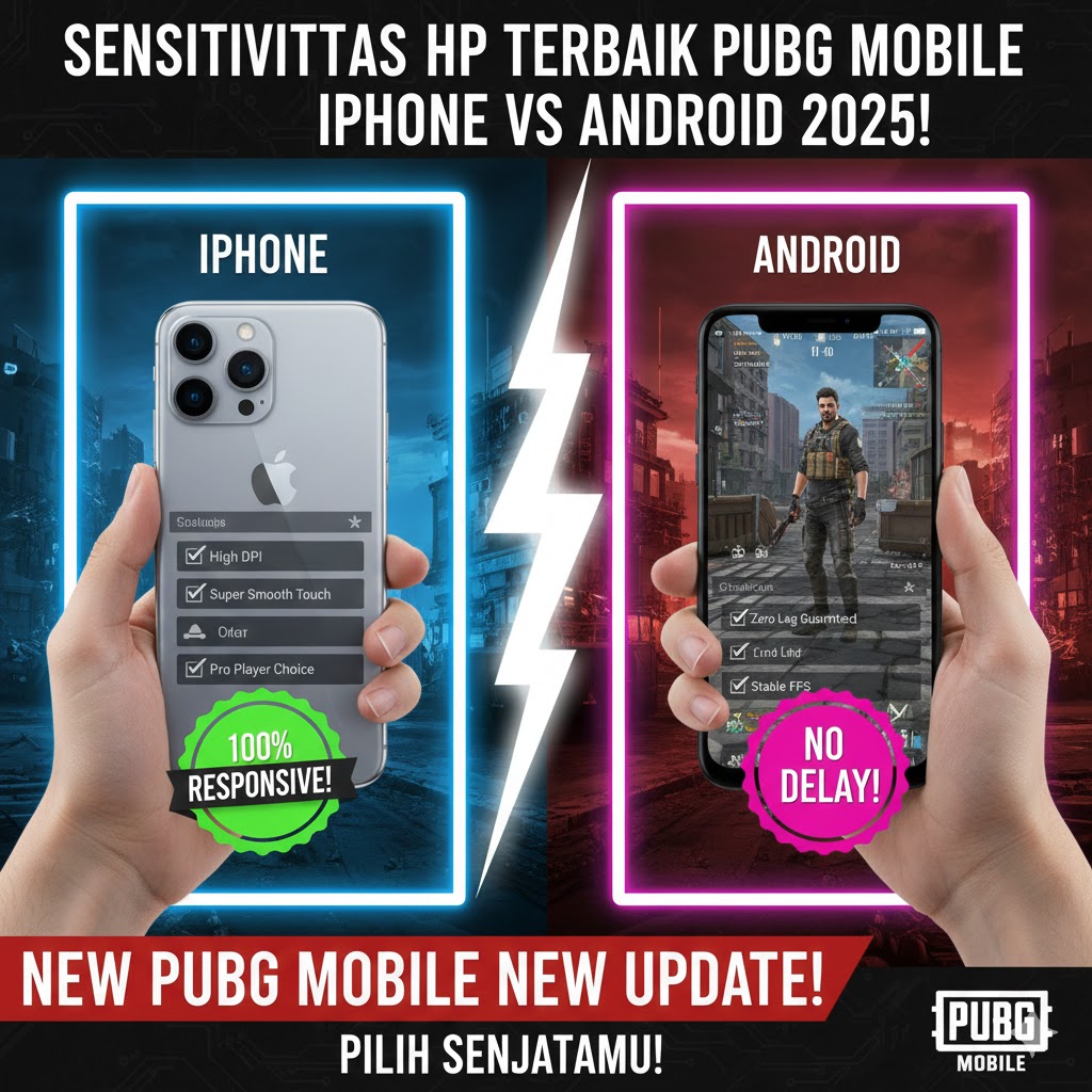 Sensitivitas HP Terbaik PUBG Mobile iPhone vs Android 2025!