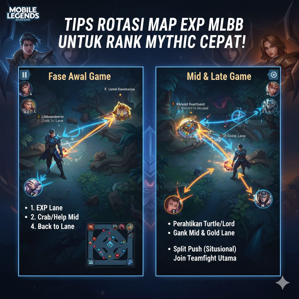Tips Rotasi Map EXP MLBB untuk Rank Mythic Cepat!