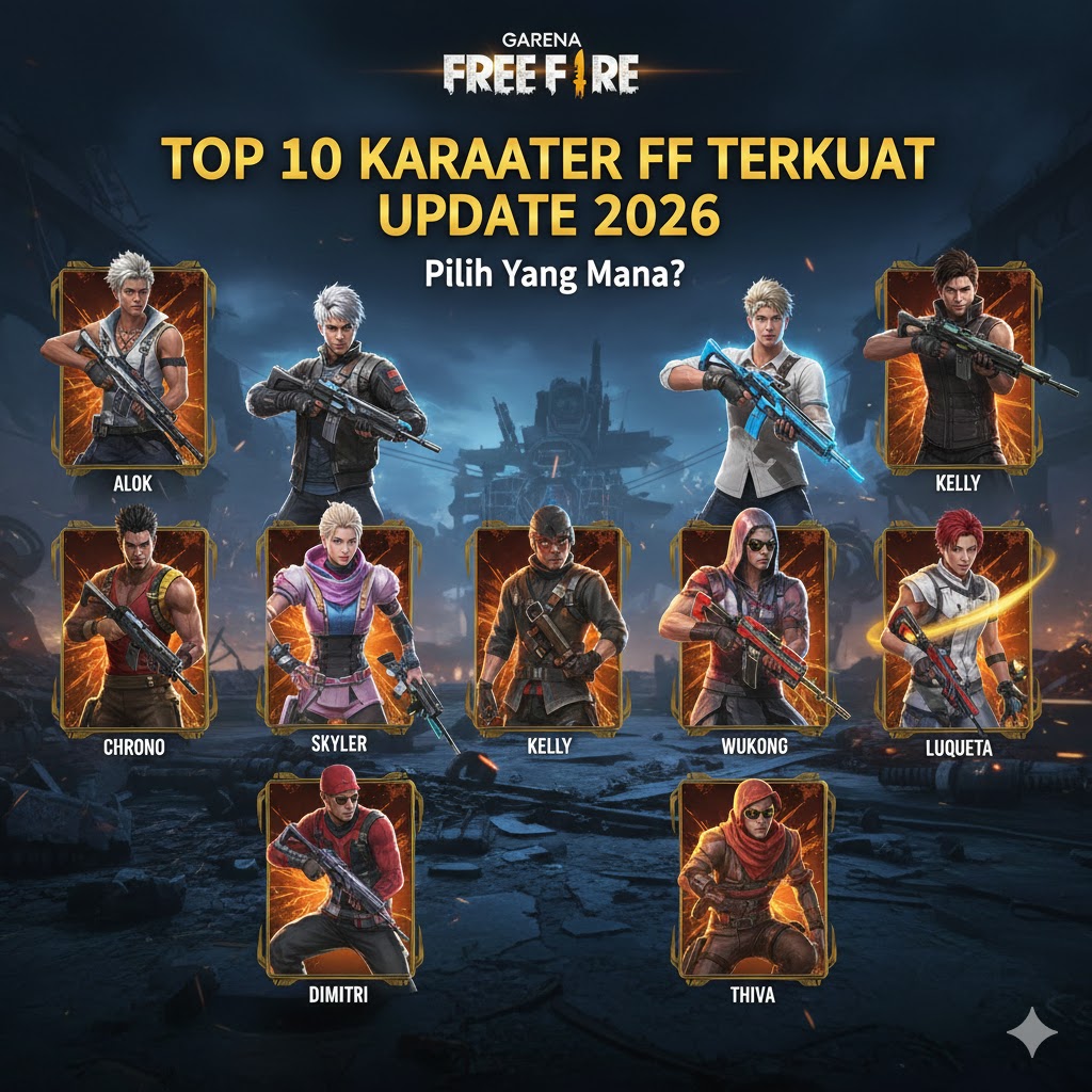 Top 10 Karakter FF Terkuat Update 2026