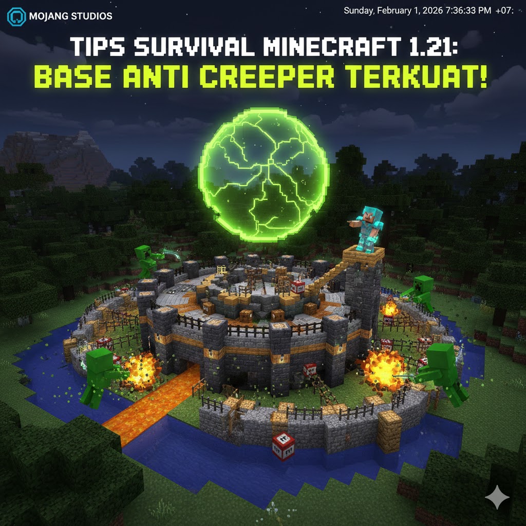 Tips Survival Minecraft 1.21: Base Anti Creeper Terkuat!