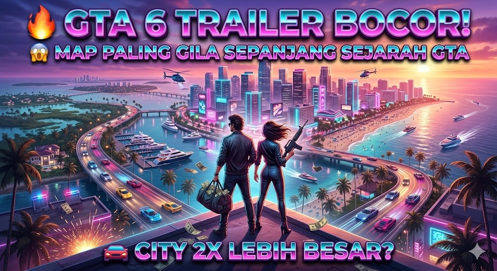 GTA 6 Trailer Bocor: Map Gila Lebih Besar GTA V!