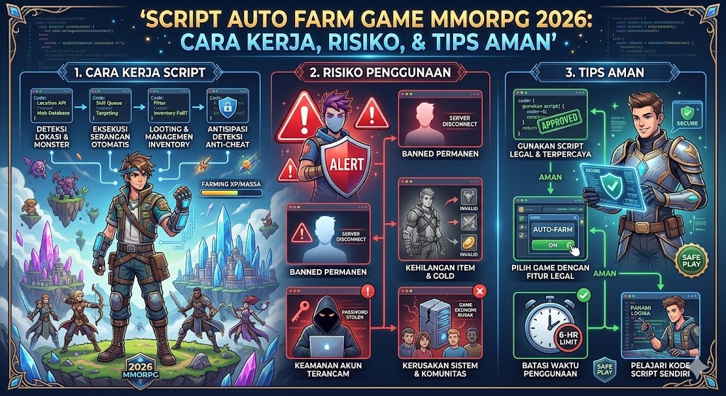 Script Auto Farm Game MMORPG 2026: Cara Kerja, Risiko, dan Tips Aman